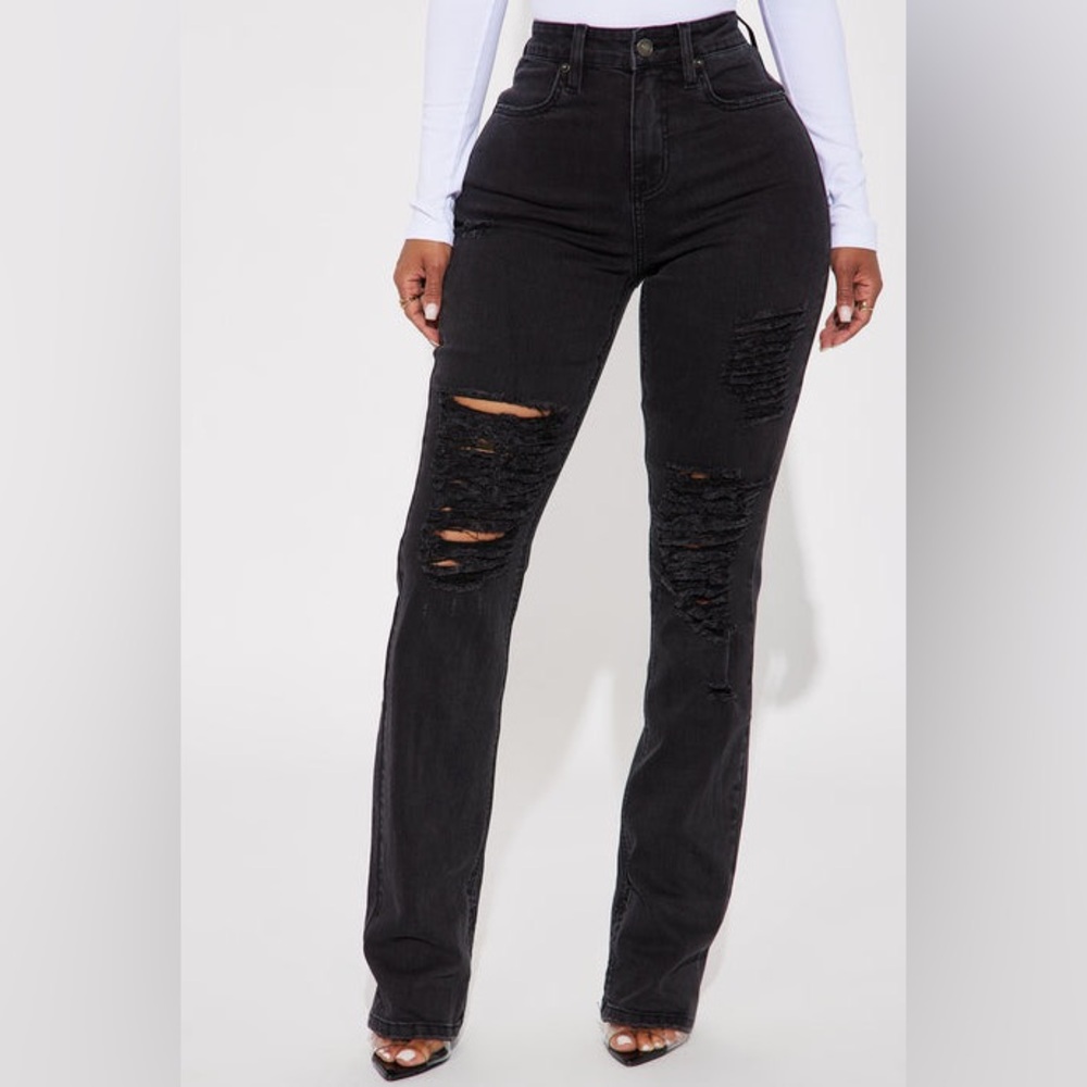 Women's GUC Fashion Nova Ma Cherie Slim Straight Jeans - Black Wash